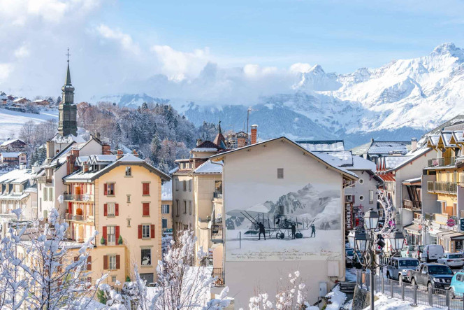 Saint-Gervais, village, montagne, hiver, neige