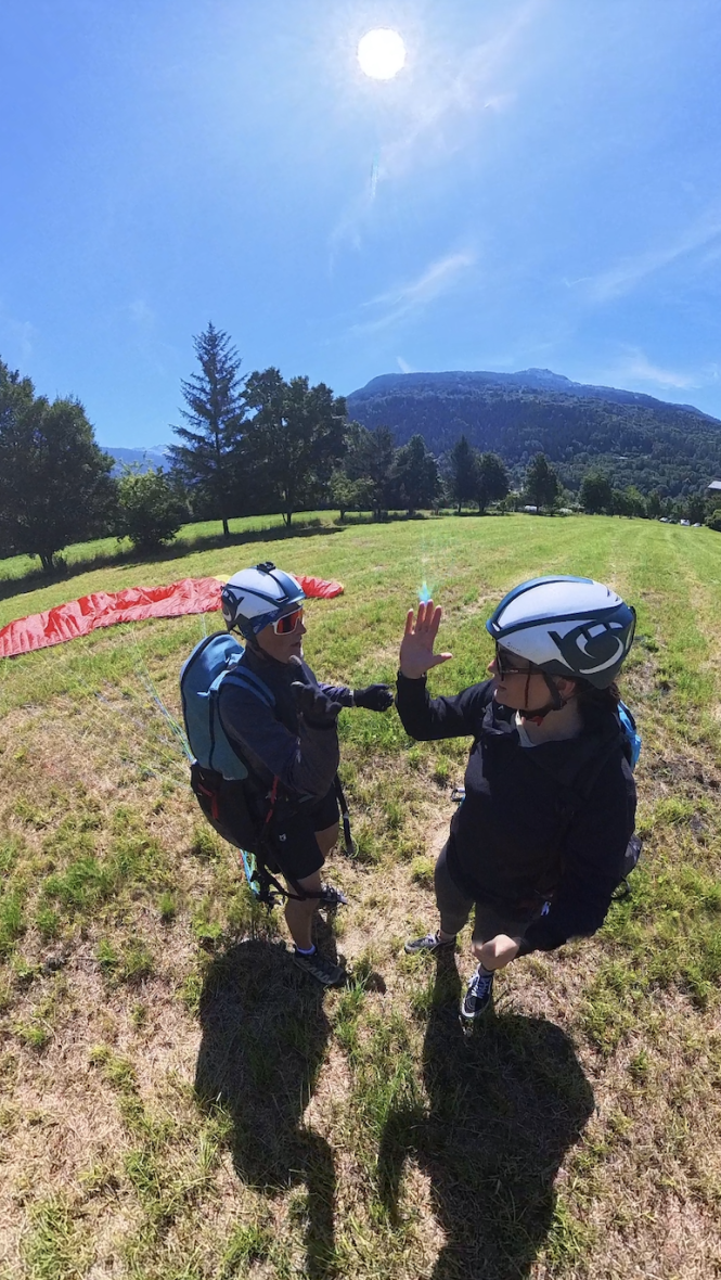 Paragliding flights at La Rosière