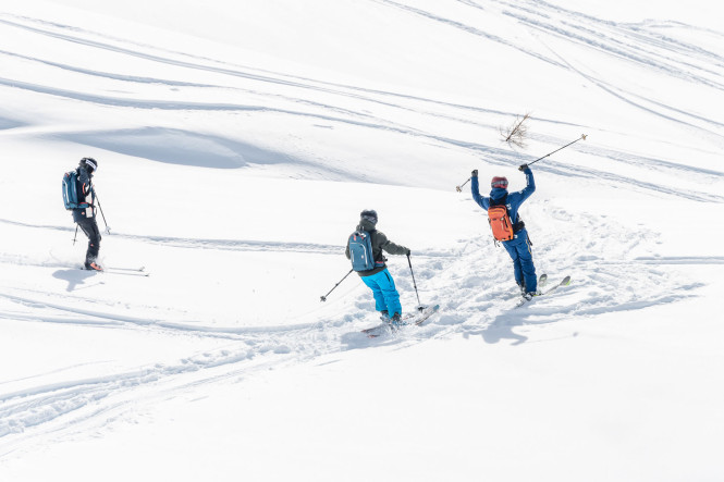 Sortie en ski hors-piste avec un moniteur Evolution 2 à Peisey Vallandry