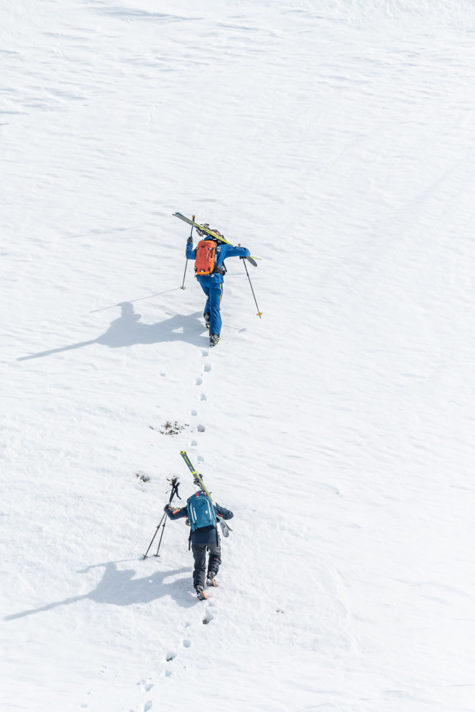 Ski touring in Peisey Vallandry with a Evolution 2 ski instructor