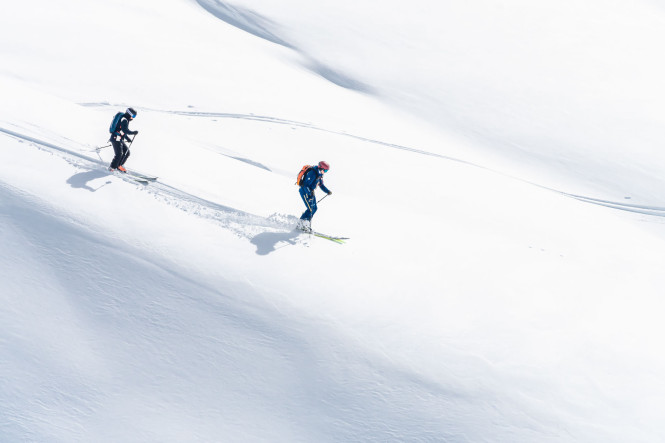 Off piste skiing lesson in Peisey Vallandry with a ski instructore dedicaded Evolution 2