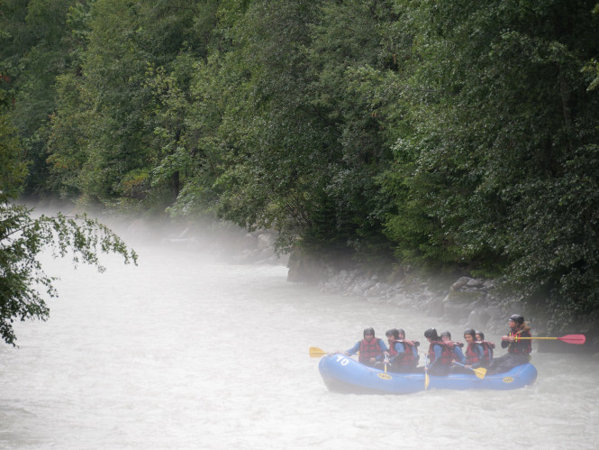 Rafting Chamonix in the rain