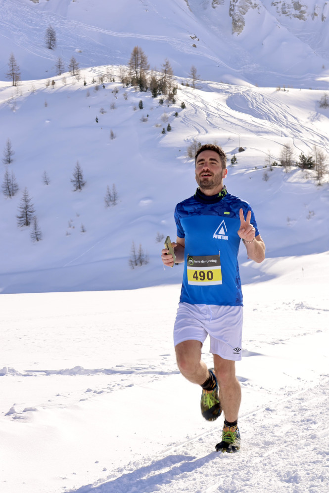 participant à la course du lac gelé à Tignes
