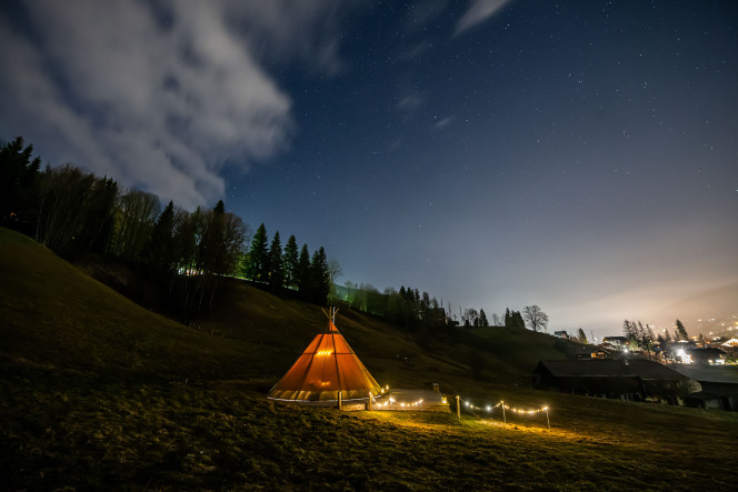 Soirée insolite dans le tipi d'Evolution 2 à Megève