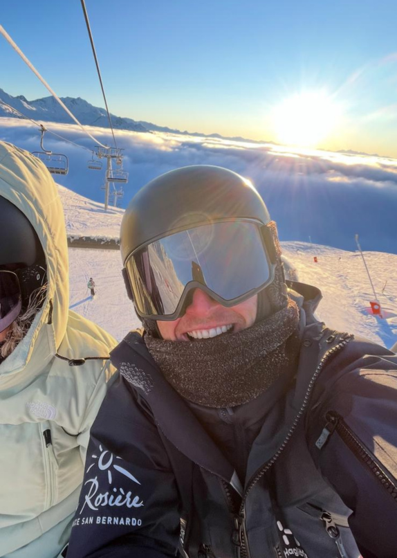 Télésiege au coucher du soleil