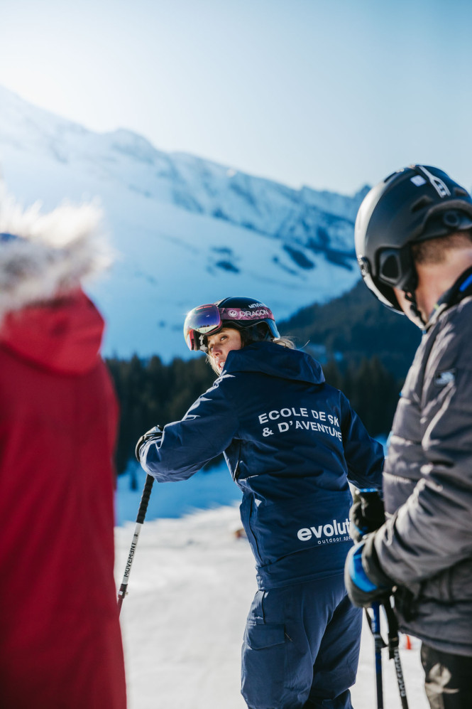 Cours de ski La Clusaz privé pour deux personnes avec Evolution 2