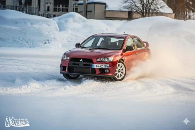 alt="Drifting on ice with Evolution 2 Tignes"