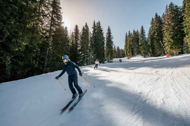 Cours de ski enfants débutants avec Evolution 2 à Megève