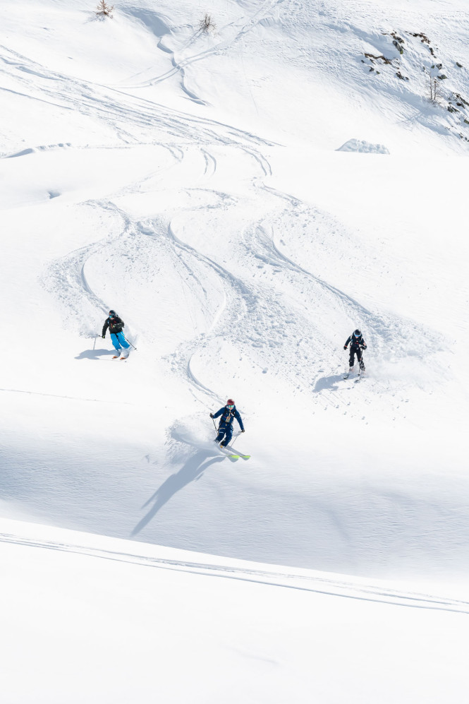 Leçon de hors-piste avec un moniteur Evolution 2 à Peisey Vallandry
