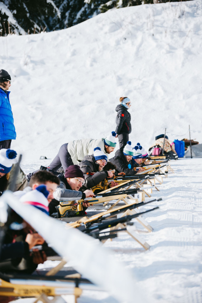 Participants à un séminaire biathlon à Chamonix