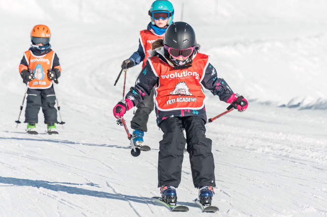 Children Taking Ski Lessons on the Slopes of Tignes with Evolution 2