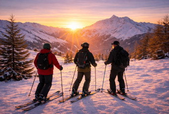 Lever de soleil en ski de randonnée