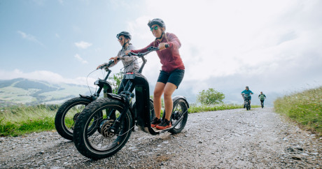 trottinette, électrique, nature, montagne