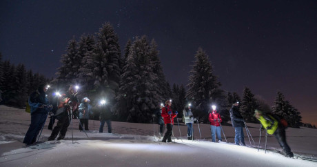 gourmet hike, meal at altitude, snowshoeing, dinner