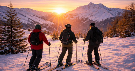 Lever de soleil en ski de randonnée