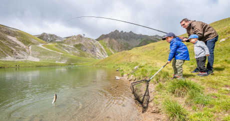 Pèche, lac, tignes, inititation, famille