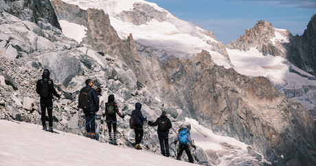 randonnée glaciaire, montagne, altitude