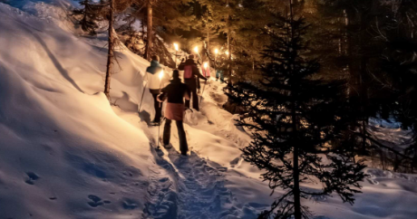 Night snowshoeing - Torchlight walk